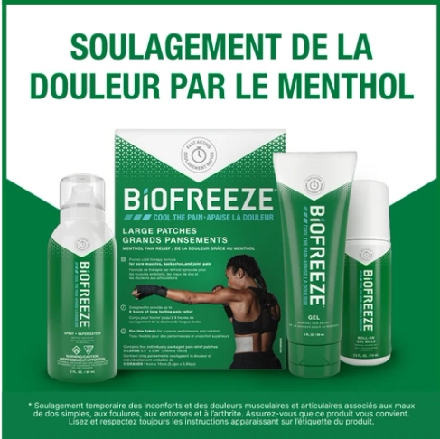 TIMBRES ANALGÉSIQUES BIOFREEZE — 5 TIMBRES